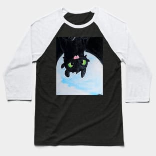 Toothless Upside Down Flight Baseball T-Shirt